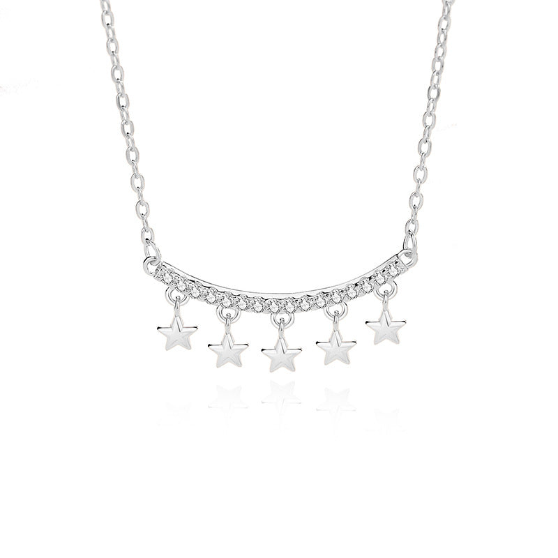 Simple Style Star Sterling Silver Polishing Plating Inlay Zircon Necklace