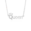 Simple Style Letter Crown Sterling Silver Polishing Plating Inlay Zircon Necklace