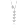 Sweet Flower Sterling Silver Polishing Plating Inlay Zircon Pendant Necklace