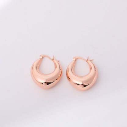 1 Pair Simple Style Streetwear Round Plating Stainless Steel 18k Gold Plated Ear Studs