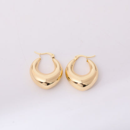 1 Pair Simple Style Streetwear Round Plating Stainless Steel 18k Gold Plated Ear Studs