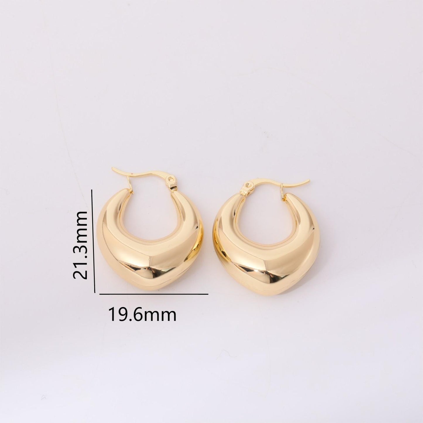 1 Pair Simple Style Streetwear Round Plating Stainless Steel 18k Gold Plated Ear Studs