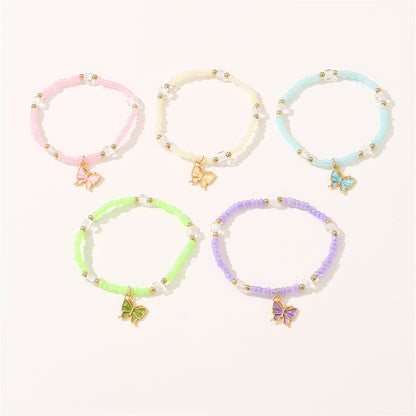 Cute Sweet Solid Color Plastic Beaded Women's Bracelets