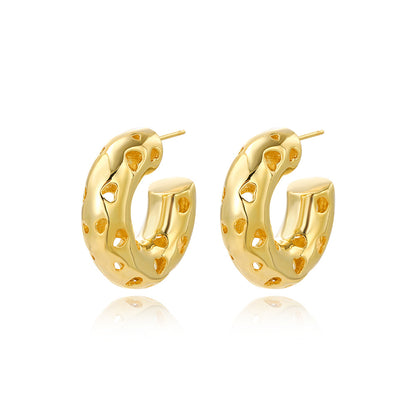 1 Pair Simple Style Solid Color Plating Copper Gold Plated Ear Studs