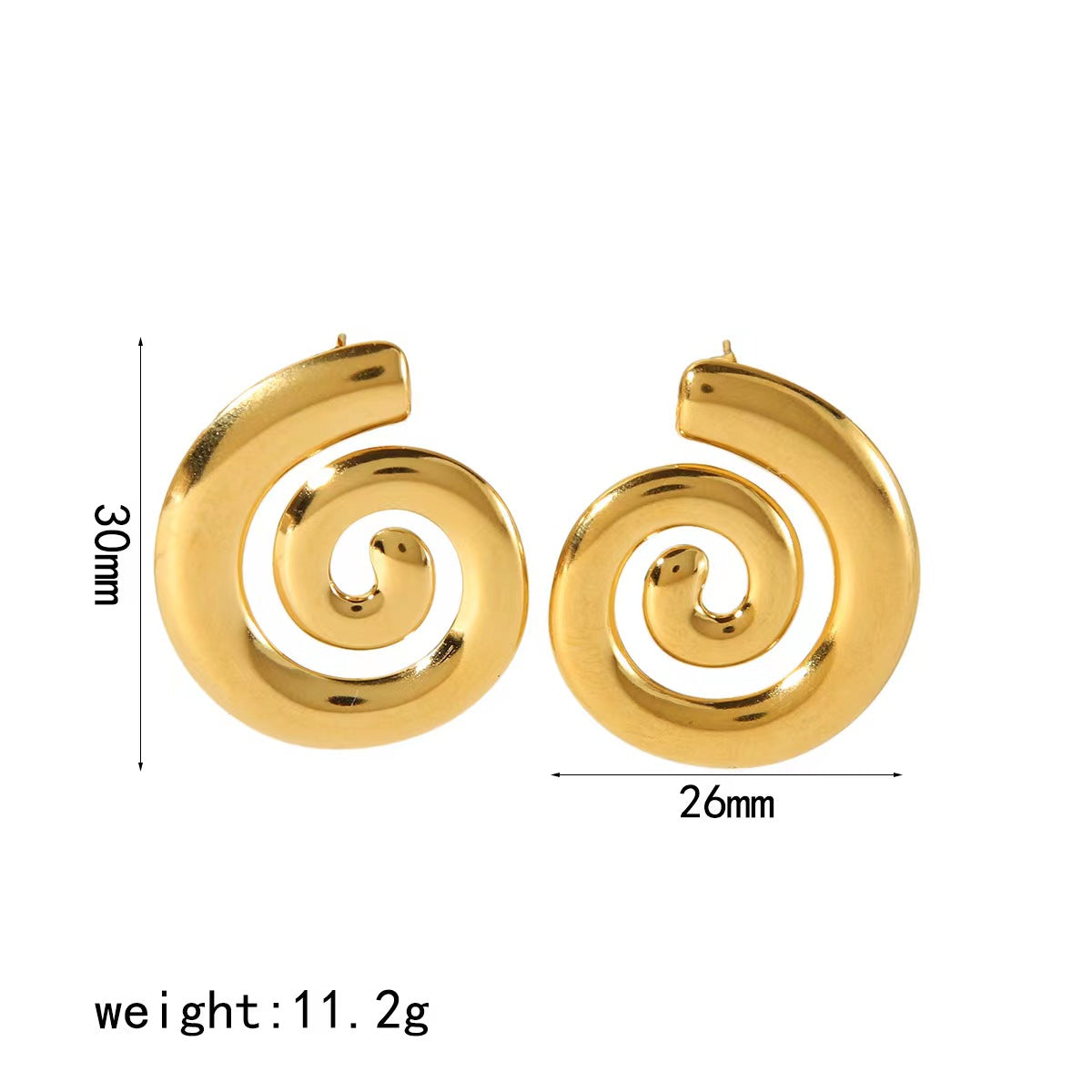 1 Piece Vintage Style Simple Style Letter Plating Stainless Steel 18k Gold Plated Ear Studs