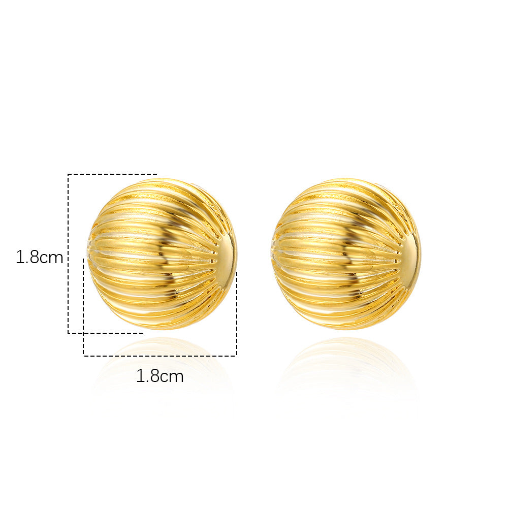 1 Pair Simple Style Geometric Plating Copper Gold Plated Ear Studs