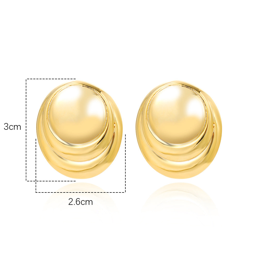 1 Pair Simple Style Classic Style Geometric Plating Copper Gold Plated Ear Studs