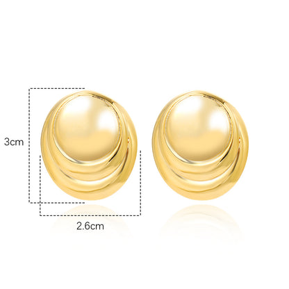 1 Pair Simple Style Classic Style Geometric Plating Copper Gold Plated Ear Studs