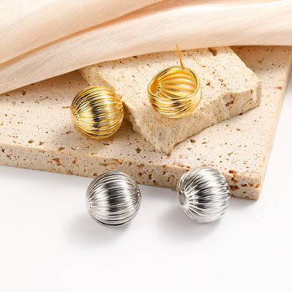 1 Pair Simple Style Geometric Plating Copper Gold Plated Ear Studs