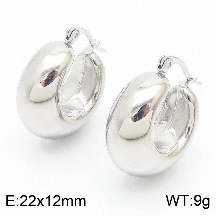 1 Pair Streetwear U Shape Plating Titanium Steel Hoop Earrings Drop Earrings