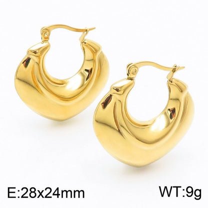 1 Pair Streetwear U Shape Plating Titanium Steel Hoop Earrings Drop Earrings