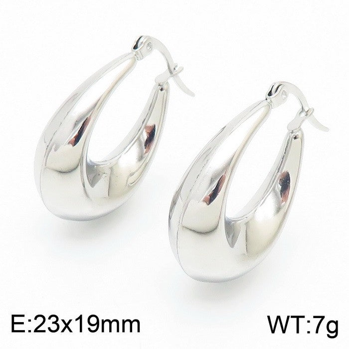 1 Pair Streetwear U Shape Plating Titanium Steel Hoop Earrings Drop Earrings