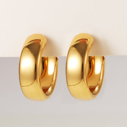 1 Pair Simple Style Commute Solid Color Plating Alloy Gold Plated Earrings