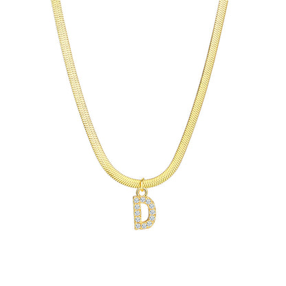 Simple Style Classic Style Letter Copper Inlay Zircon Pendant Necklace