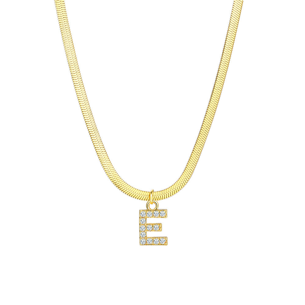 Simple Style Classic Style Letter Copper Inlay Zircon Pendant Necklace