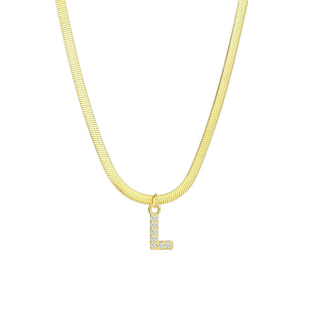 Simple Style Classic Style Letter Copper Inlay Zircon Pendant Necklace