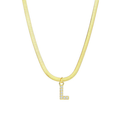 Simple Style Classic Style Letter Copper Inlay Zircon Pendant Necklace