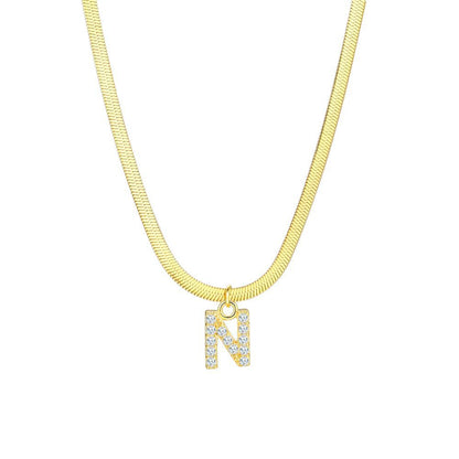 Simple Style Classic Style Letter Copper Inlay Zircon Pendant Necklace