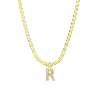 Simple Style Classic Style Letter Copper Inlay Zircon Pendant Necklace