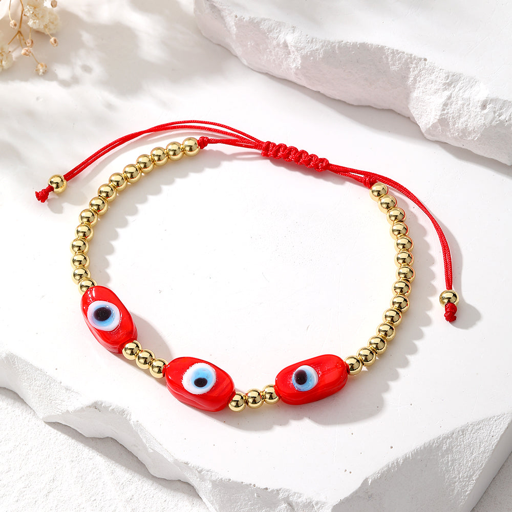 Retro Ethnic Style Devil's Eye Alloy Resin Beaded Plating Women's Bracelets