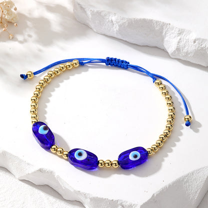 Retro Ethnic Style Devil's Eye Alloy Resin Beaded Plating Women's Bracelets