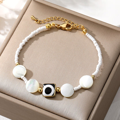 Retro Ethnic Style Devil's Eye Alloy Resin Beaded Plating Women's Bracelets