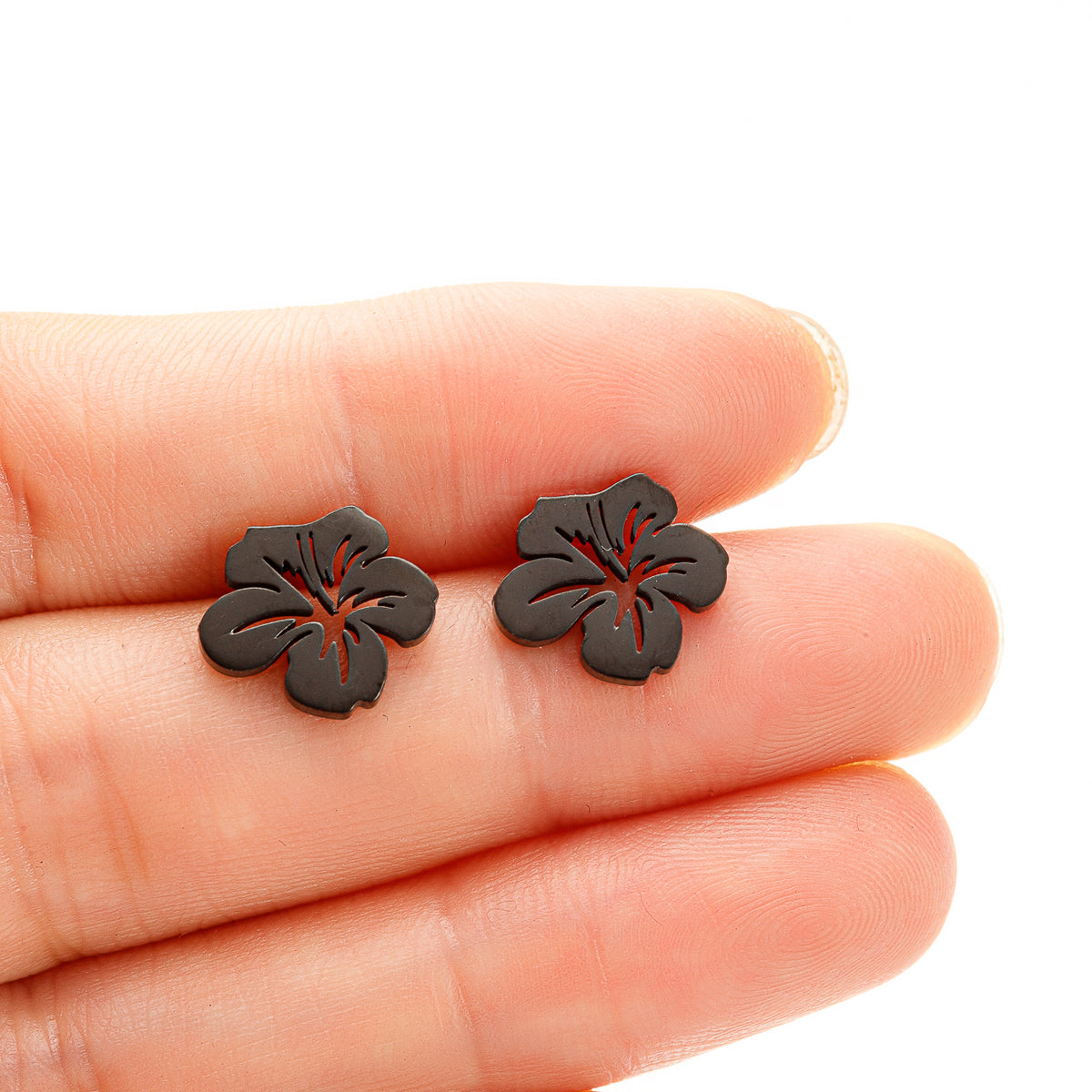 1 Pair Simple Style Flower Plating Stainless Steel 18k Gold Plated Ear Studs