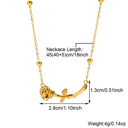 Ig Style Simple Style Heart Shape Flower Stainless Steel Plating Inlay Zircon 18k Gold Plated Necklace