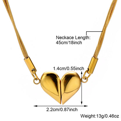 Ig Style Simple Style Heart Shape Flower Stainless Steel Plating Inlay Zircon 18k Gold Plated Necklace