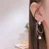 1 Pair Casual Simple Style Solid Color Plating Inlay Sterling Silver Artificial Pearls Rhodium Plated Earrings