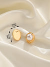 1 Pair Elegant Glam Geometric Plating Inlay Copper Freshwater Pearl 18k Gold Plated Ear Studs