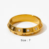 Simple Style Geometric Stainless Steel Plating Inlay Zircon 18k Gold Plated Rings