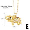 Cute Simple Style Elephant Copper Plating Inlay Zircon 18k Gold Plated Pendant Necklace