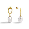 1 Pair Elegant Simple Style Geometric Plating Inlay Copper Artificial Pearls 18k Gold Plated Earrings