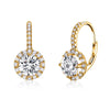 Glam Luxurious Shiny Round Sterling Silver Gra Inlay Moissanite Earrings