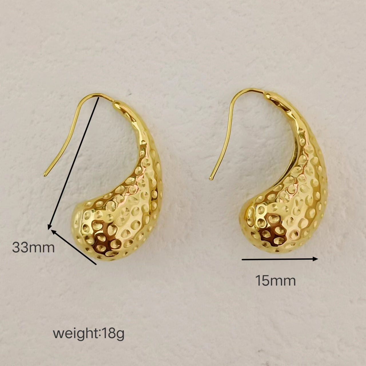 1 Pair Elegant Commute Solid Color Plating Stainless Steel 18k Gold Plated Ear Studs