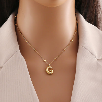 Simple Style Letter Stainless Steel Copper Plating Pendant Necklace