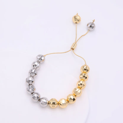 Hip-hop Cool Style Ball Copper Beaded Plating 18k Gold Plated White Gold Plated Bracelets