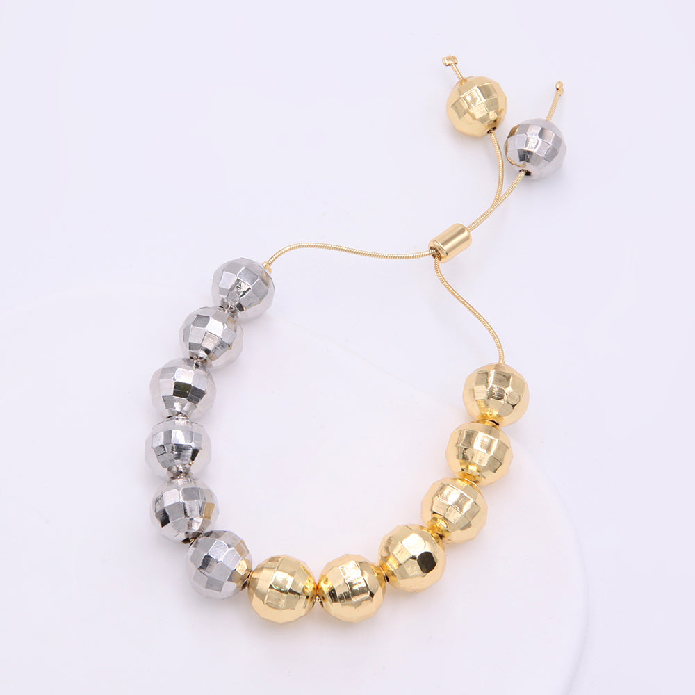 Hip-hop Cool Style Ball Copper Beaded Plating 18k Gold Plated White Gold Plated Bracelets