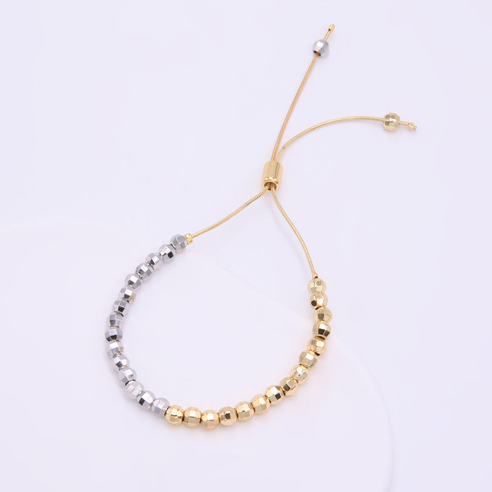 Hip-hop Cool Style Ball Copper Beaded Plating 18k Gold Plated White Gold Plated Bracelets