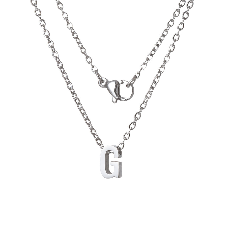 Simple Style Letter Titanium Steel Plating Gold Plated Silver Plated Necklace