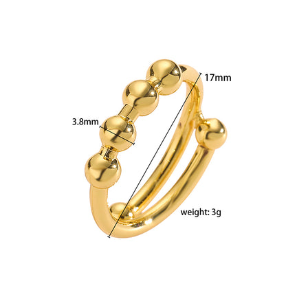 Ig Style Classic Style Geometric Copper Plating 18k Gold Plated Open Rings