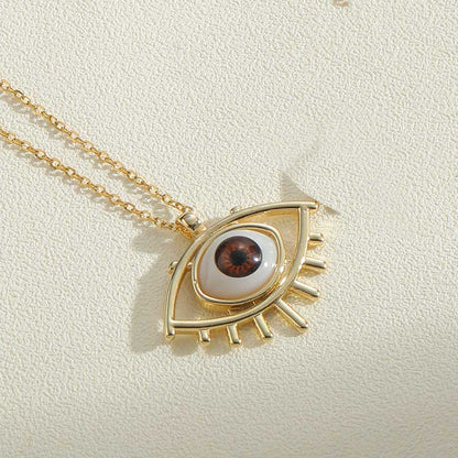 Simple Style Devil's Eye Heart Shape Copper Enamel Plating 14k Gold Plated Pendant Necklace