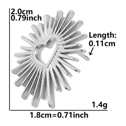 1 Pair Simple Style Heart Shape Plating Stainless Steel Ear Studs