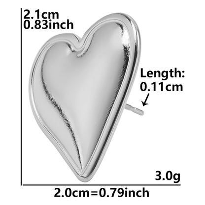 1 Pair Simple Style Heart Shape Plating Stainless Steel Ear Studs