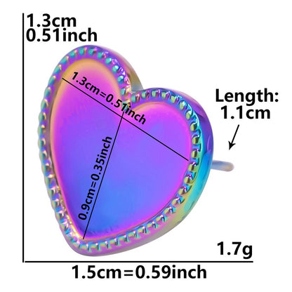 1 Pair Simple Style Heart Shape Plating Stainless Steel Ear Studs