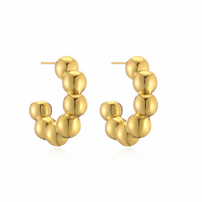 1 Pair Simple Style C Shape Twist Plating Copper 18k Gold Plated Earrings