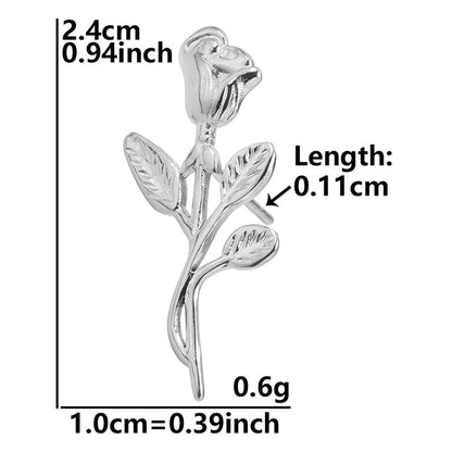 1 Pair Simple Style Flower Butterfly Plating Stainless Steel Ear Studs