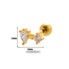 1 Piece Simple Style Classic Style Cat Flower Butterfly Plating Inlay Stainless Steel Zircon 18k Gold Plated Ear Studs