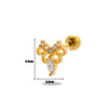 1 Piece Simple Style Classic Style Cat Flower Butterfly Plating Inlay Stainless Steel Zircon 18k Gold Plated Ear Studs